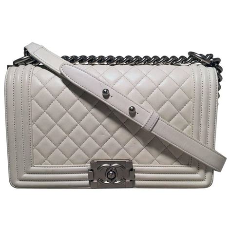 chanel white boy bag patent|chanel boys purses.